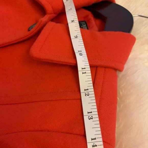 J.Crew Factory Red Wool Coat - Size 0 - Picture 5 of 9